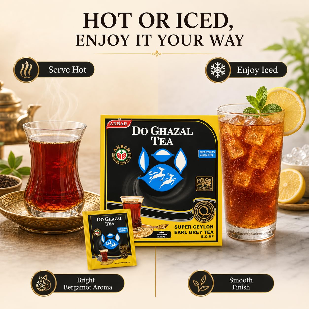 DoGhazal Earl Grey Tea - 50 x 2g Individually Wrapped Tea Bags product image 5