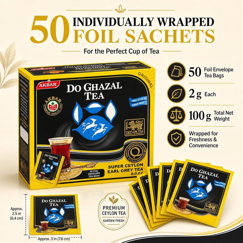 DoGhazal Earl Grey Tea - 50 x 2g Individually Wrapped Tea Bags product image 3