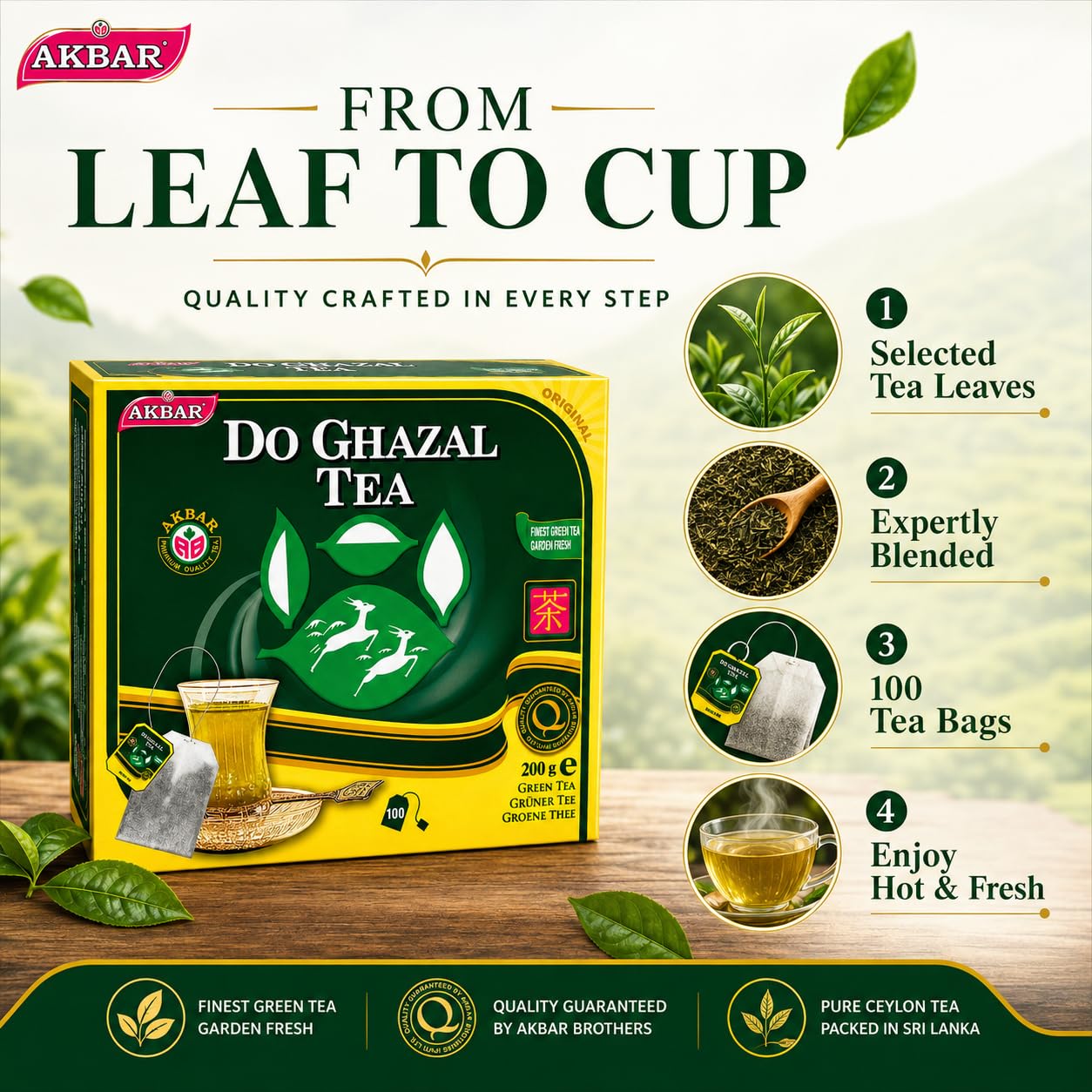 DoGhazal Green Tea - 100 x 2g Tea Bags product image 3
