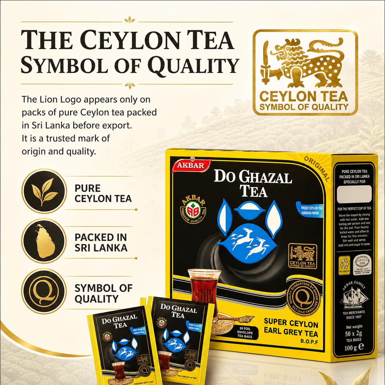 DoGhazal Earl Grey Tea - 50 x 2g Individually Wrapped Tea Bags product image 17
