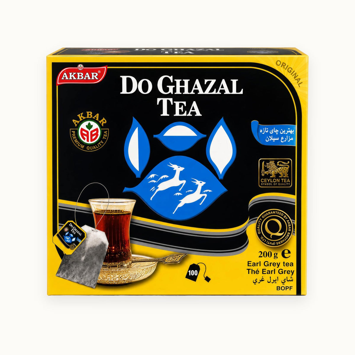 Do Ghazal Earl Grey, 100 tea bags — box front